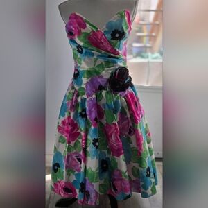 Floral Strapless Dress